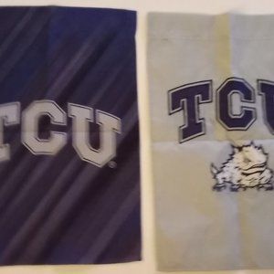 12x18 TCU Horned Frogs 2 Sided Double Sided Garden Flag Wall Banner Autographed